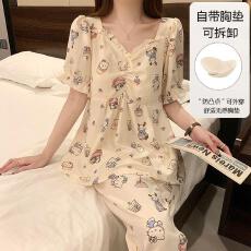 批发量大价优26年夏季皱布云朵棉短袖长裤少女直播高品可外穿