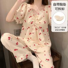 批发量大价优26年夏季皱布云朵棉短袖长裤少女直播高品可外穿