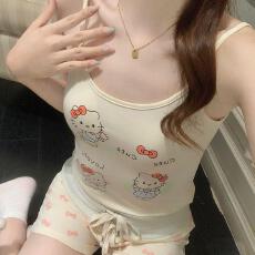 量大价优26年夏季聚酯纤维150g吊带套装少女性感直播高品可外穿