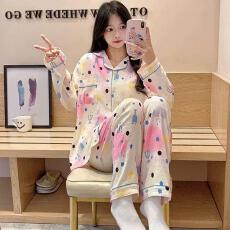 批发量大价优26年春季睡衣女新款云朵棉长袖小翻领家居服套装直播高品