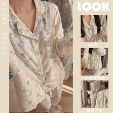 批发量大价优26年春季睡衣女新款云朵棉长袖小翻领家居服套装直播高品