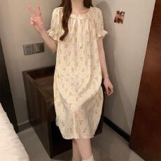 批发量大价优26年夏季云朵棉短袖蝴蝶结睡裙女甜美可爱印花直播高品