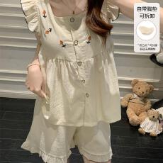 批发量大价优26年夏季云朵棉可拆胸垫无袖背心开衫甜美家居服直播高品