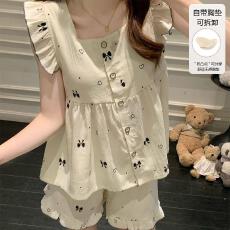 批发量大价优26年夏季云朵棉可拆胸垫无袖背心开衫甜美家居服直播高品