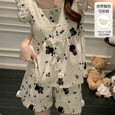 批发量大价优26年夏季云朵棉可拆胸垫无袖背心开衫甜美家居服直播高品