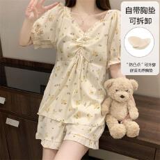 批发量大价优26年夏季云朵棉双短带胸垫套装直播高品可外穿