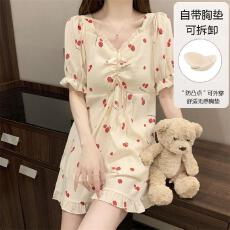 批发量大价优26年夏季云朵棉双短带胸垫套装直播高品可外穿