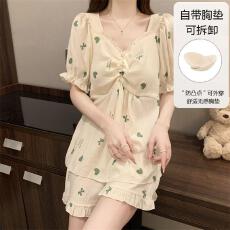 批发量大价优26年夏季云朵棉双短带胸垫套装直播高品可外穿