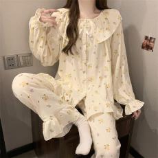 批发量大价优26年云朵棉<b class='q'>睡衣</b>女春季长袖可爱卡通开衫家居服直播高品