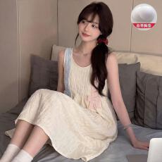 批发量大价优26年夏季<b class='q'>背心</b>带胸垫中长款睡裙女甜美可爱云朵棉直播高品