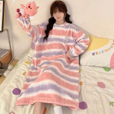 批发量大价优26年双面法兰绒250g可爱圆领睡裙家居服冬季直播高品