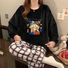 批发量大价优26年双面法兰绒240g圆领套装家居服冬季直播高品
