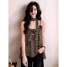 批发<b class='q'>韩国</b>东大门2026春季新款时髦洋气百搭宽松显瘦豹纹吊带背心<b class='q'>上衣</b>女