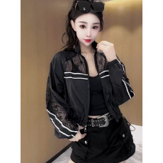 批发透视镂空拼接蕾丝外套女2026夏季新款时髦宽松百搭薄款防晒短外套