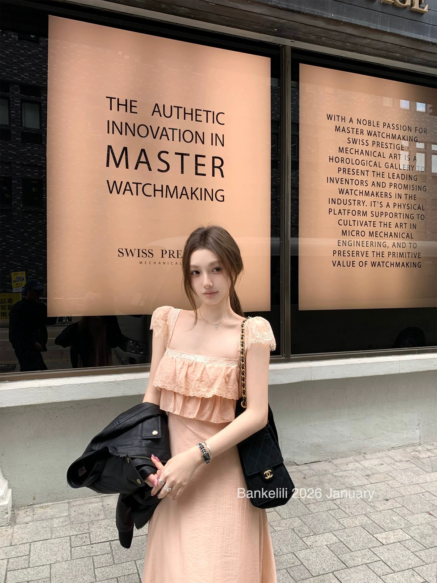 밤나무 코코아 1.6 20 점 일몰 롱 스커트 레이스 프랑스식 프릴 한 마디 허리 수축 슬림해 보이는 드레스