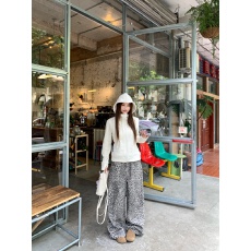 批发实拍实价  摇粒绒连帽休闲卫衣外套修身气质休闲豹纹牛仔阔腿<b class='q'>裤</b>