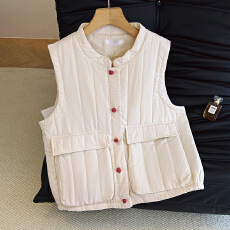 批发实拍2025冬季新款纯色夹棉加厚女<b class='q'>马甲</b>棉服<b class='q'>外套</b>时尚保暖百搭