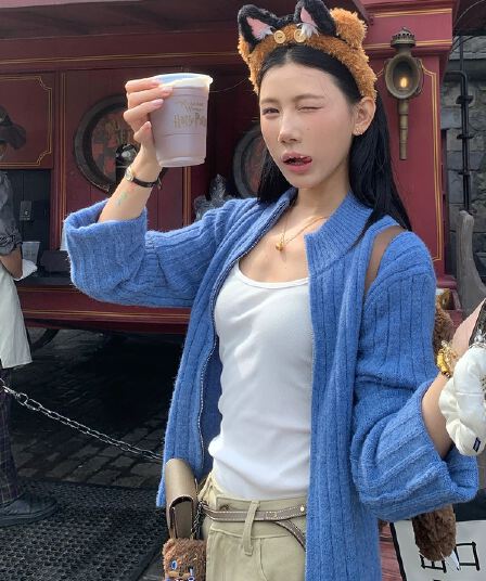파란색 스웨터 오픈 가디건 여성 코트 이른 가을 한 부서 착용 가져 가라. 더블 지퍼 긴팔 맨위 니트 스웨터