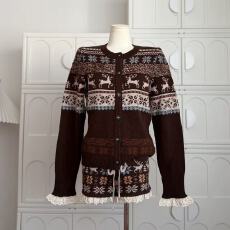 批发Pinksoya 圣诞红<b class='q'>蕾丝</b>拼接针织衫毛衣女2025新款修身显瘦<b class='q'>短裤</b>套装