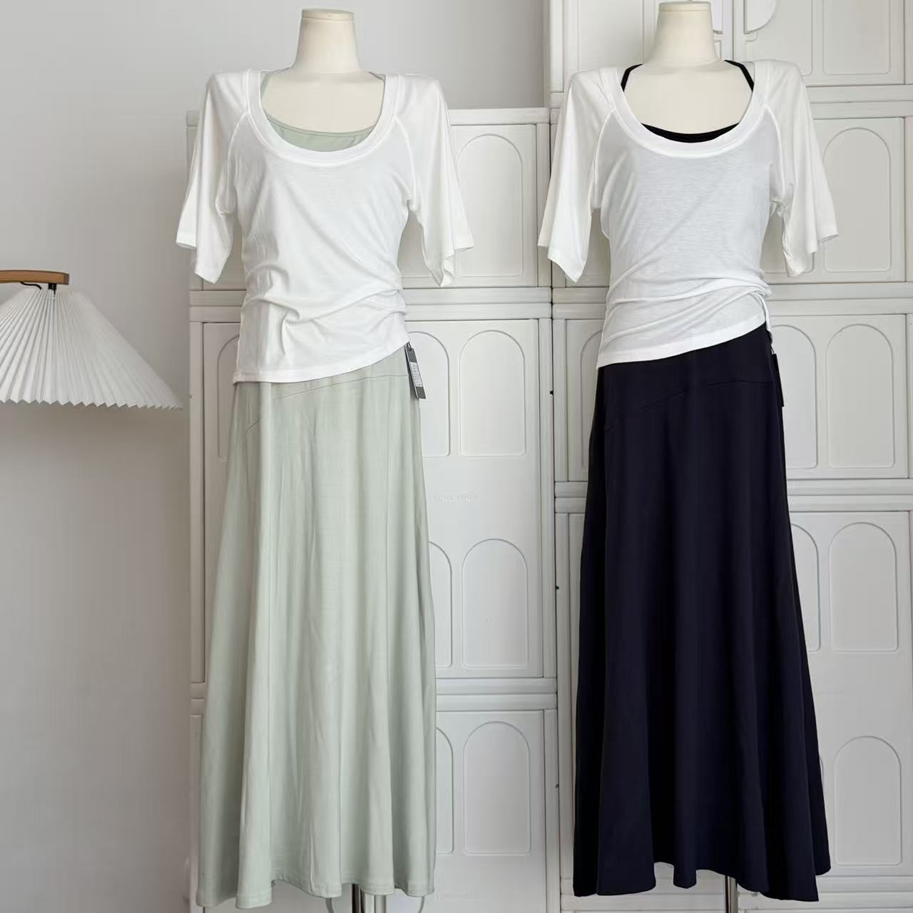 흔들어서 톤 다우 시시 cheese 보르도 연애 편지 패션 다용도 슬림해 보이는 수 있습니다. 조정 슬립 티셔츠 세트