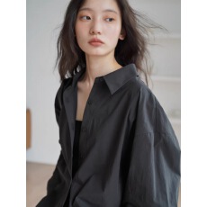 批发EIGHTHMONTH 黑色<b class='q'>衬衫</b>女长袖小众气质法式<b class='q'>衬衣</b>春秋季新款上衣
