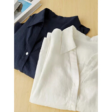 批发100%亚麻气质通勤口出口欧美外贸<b class='q'>原</b><b class='q'>单</b>OL时尚洋气长袖衬衣衬衫<b class='q'>女装</b>