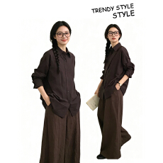 批发实拍~日系慵懒松弛感<b class='q'>长袖</b><b class='q'>衬衫女</b>