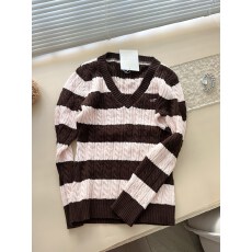 批发实拍 小海鸥美式复古圣诞条纹显瘦毛衣