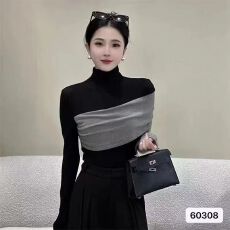 批发实价纯欲性感长袖<b class='q'>T</b><b class='q'>恤</b><b class='q'>女</b>秋冬新款半高领上衣修身撞色内搭打底衫<b class='q'>女</b>