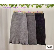 批发实价秋冬氛围感巨显瘦波点木耳边针织半身裙