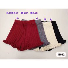 批发实价法式木耳边麻花针织木耳边显瘦高腰<b class='q'>短裤</b>