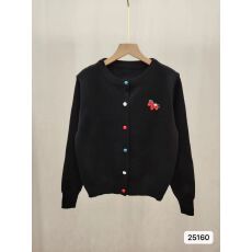 批发实价2026年春夏新款韩版洋气<b class='q'>圆领</b>小马刺绣彩色单排扣<b class='q'>针织</b><b class='q'>开衫</b>外套