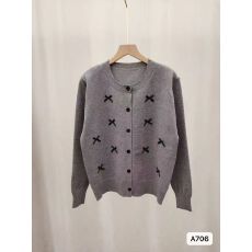 批发实价时尚减龄圆领蝴蝶结毛衣长袖开衫上衣女