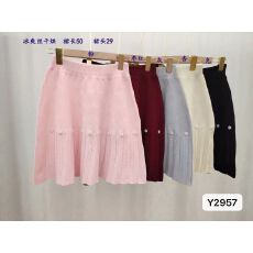 批发实价<b class='q'>甜美</b>重工钉珠高腰显瘦针织半身裙