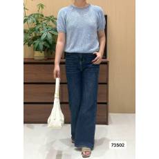 批发实价夏日休闲亮片垂坠感<b class='q'>镂空</b>纹理套头短袖上衣女