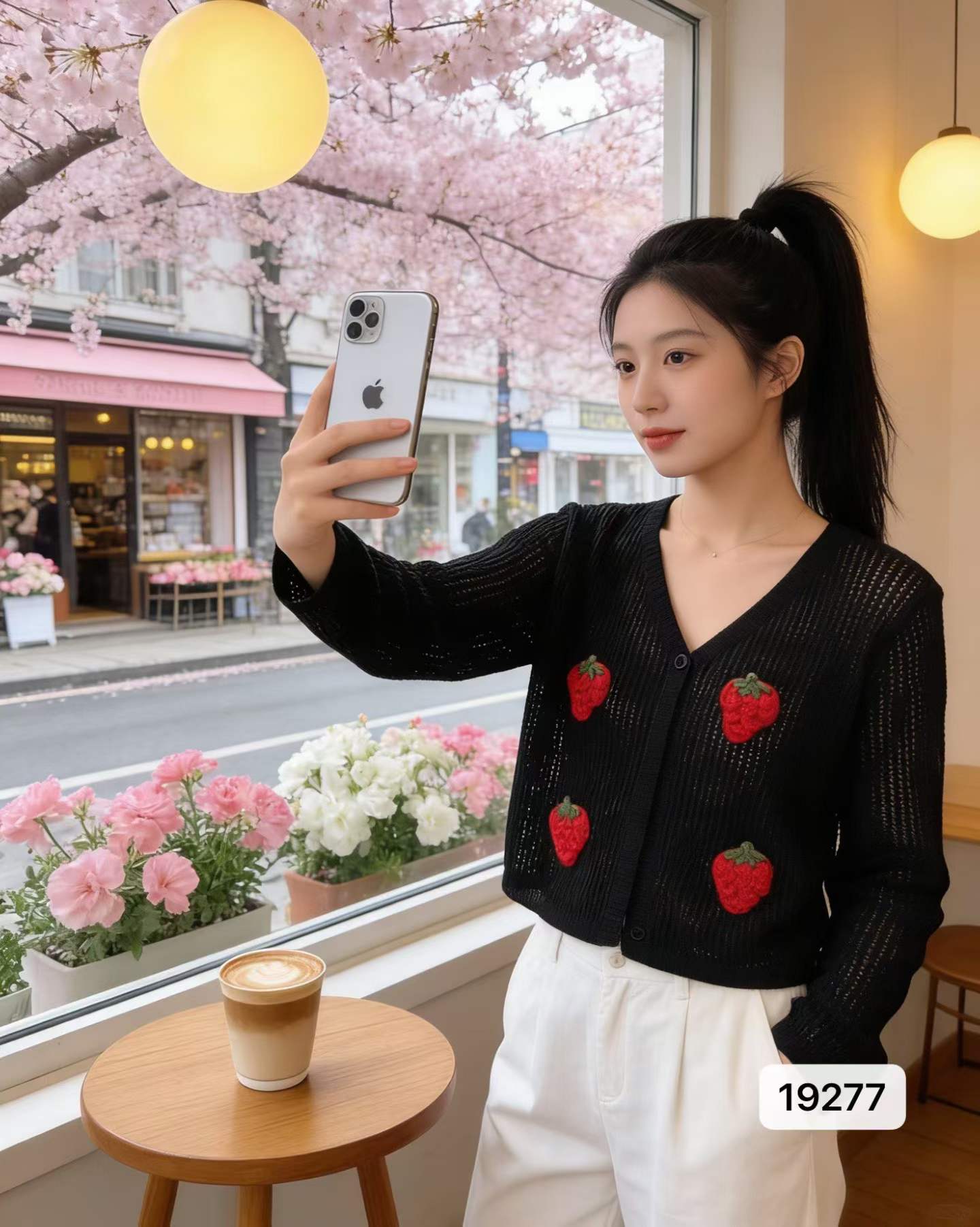 한국 스타일 가을 겨울 꽃 오픈 가디건 스웨터 쇼트 스타일 두꺼운 로드 바늘 레트로 니트 스웨터