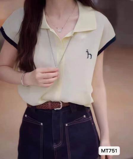 한 부서 폴로 칼라 패치워크 색상 알파벳 자수 다용도 작은 날다 소매 오픈 가디건