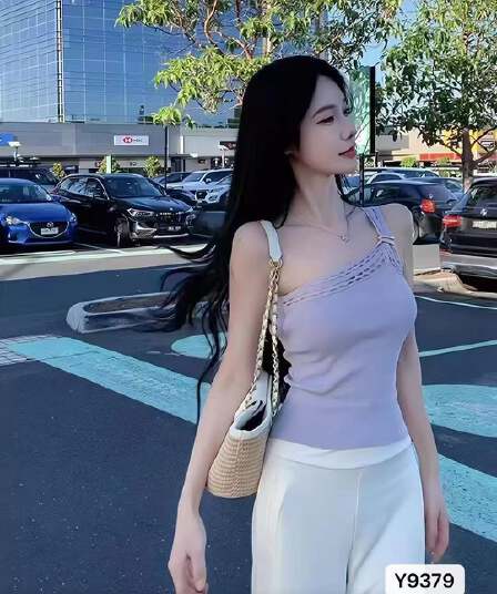 정가 순수한 욕망 품격 경 사진 홀로우 아웃 금속 버클 튜브탑 맨위