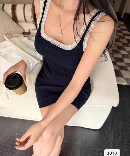 정가 패션 u 칼라 레이스 패치워크 몸매 가꾸기 슬림해 보이는 조끼 스커트
