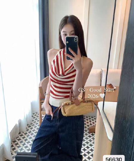 정가 한국 스타일 흔들다 칼라 행침 목 스트라이프 백리스 꽈배기 디자인 풀오버 조끼