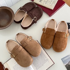 批发勃肯鞋女加绒秋冬2025新款增高厚底包头半拖鞋