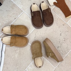 厚底勃肯鞋女2025新款秋冬加绒保暖棉拖鞋一脚蹬懒人包头半拖鞋子