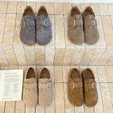 批发2026春夏新款反绒扣带小厚底鞋子一脚蹬增高勃肯半拖鞋女