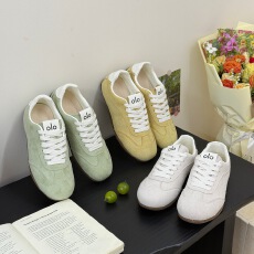 绿色德训鞋增高女2026春季新款复古百搭女款运动板鞋厚底鞋