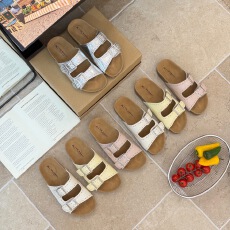 厚底一字拖女2026年春季新款户外沙滩凉拖鞋复古皮面勃鞋肯凉鞋