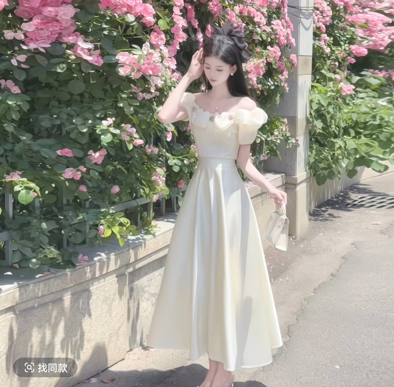 2026 년 여름 새로운 레트로 프랑스식 빛 럭셔리 우아함 맨위 반 스커트 10789 jhd