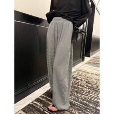 批发【立体分割解构】小个子条纹运动休闲显瘦长裤休闲裤裤脚可抽绳