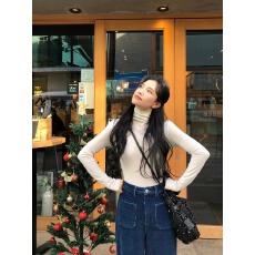 批发秋冬百搭休闲内搭小个子堆堆领修身<b class='q'>打底衫</b>长袖T恤