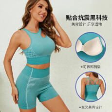 批发运动内衣女防震跑步专用透气速干健身<b class='q'>文胸</b>背心式<b class='q'>聚拢</b>支撑瑜伽套装