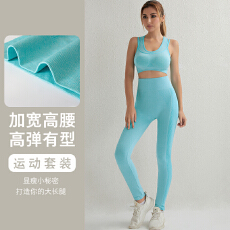 批发<b class='q'>文胸</b>女防震跑步美背透气健身内衣聚拢支撑长裤背心运动瑜伽套装